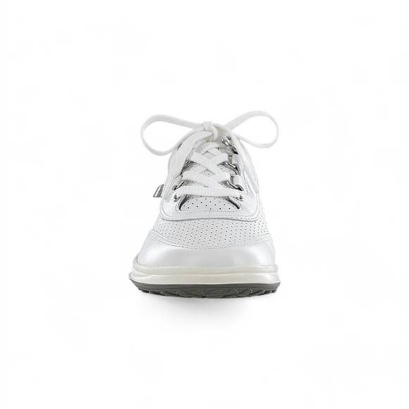 NEW SAS women's sporty lux lace up sneaker - double wide width in white perf - Picture 3 of 6